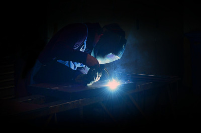 welding sparks welder metal