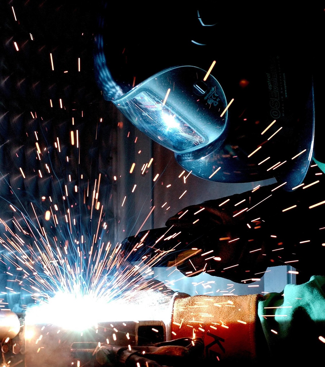 welding sparks welder metal